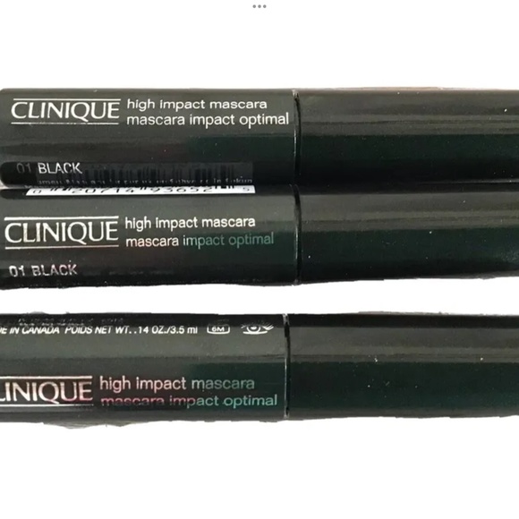 NEW CLINIQUE LOT OF 3 HIGH IMPACT MASCARAS DELUXE TRAVEL SZ 0.14 oz 01 BLACK - Picture 1 of 2